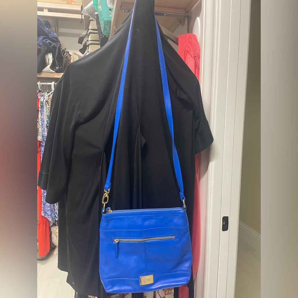Tignanello leather Cobalt Blue Crossbody Bag